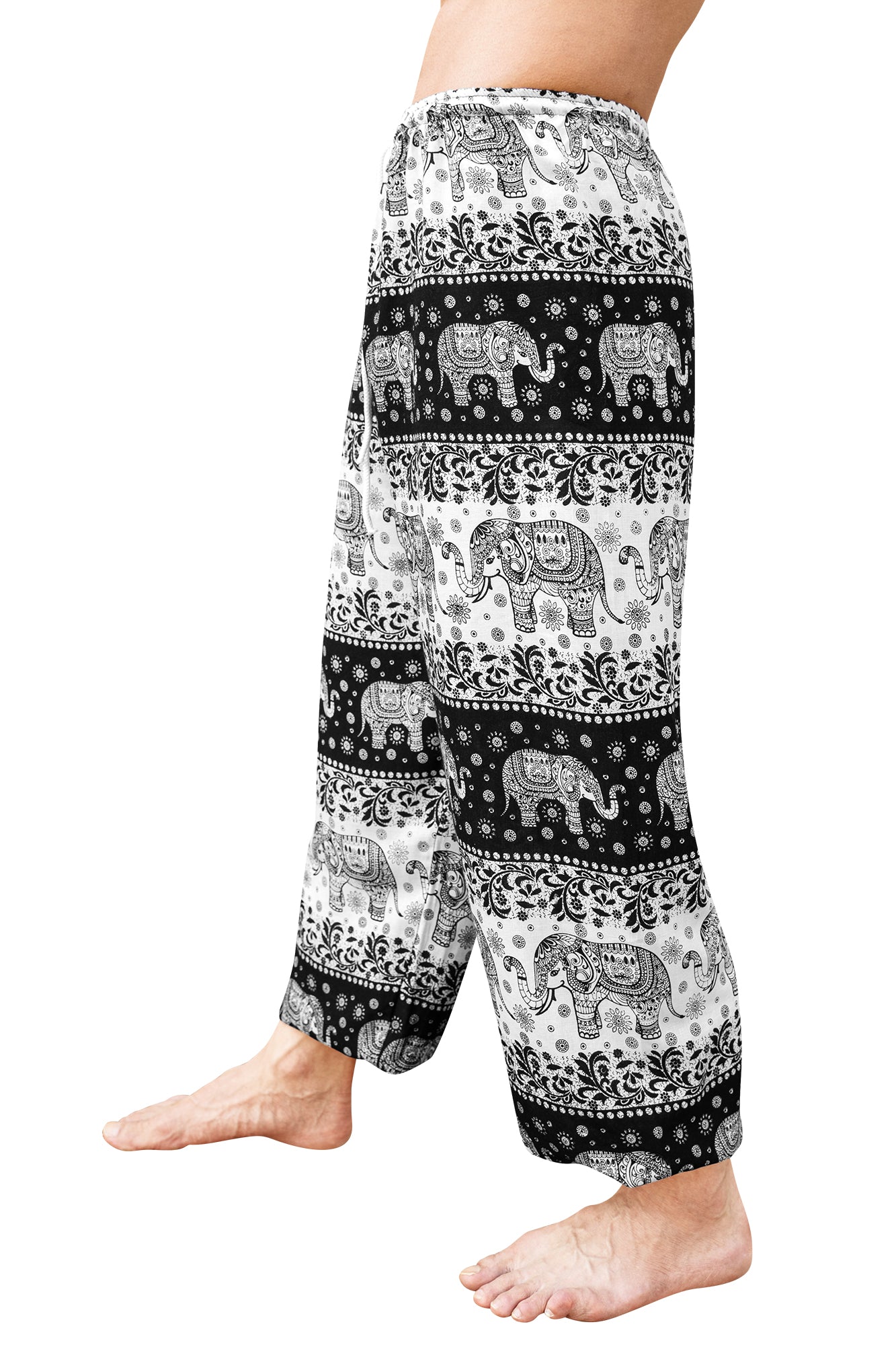 Floral Elephant Pants in Black