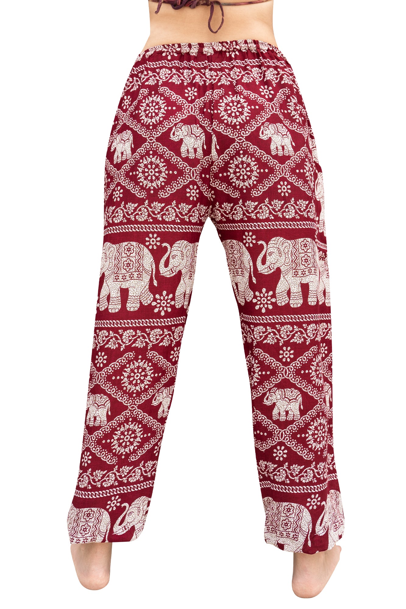 Chained Elephant Pants in Burgundy