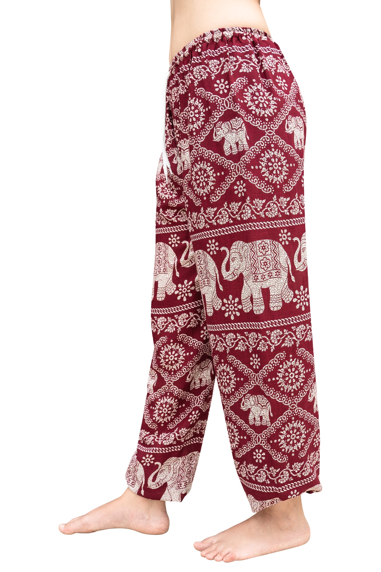 Chained Elephant Pants in Burgundy