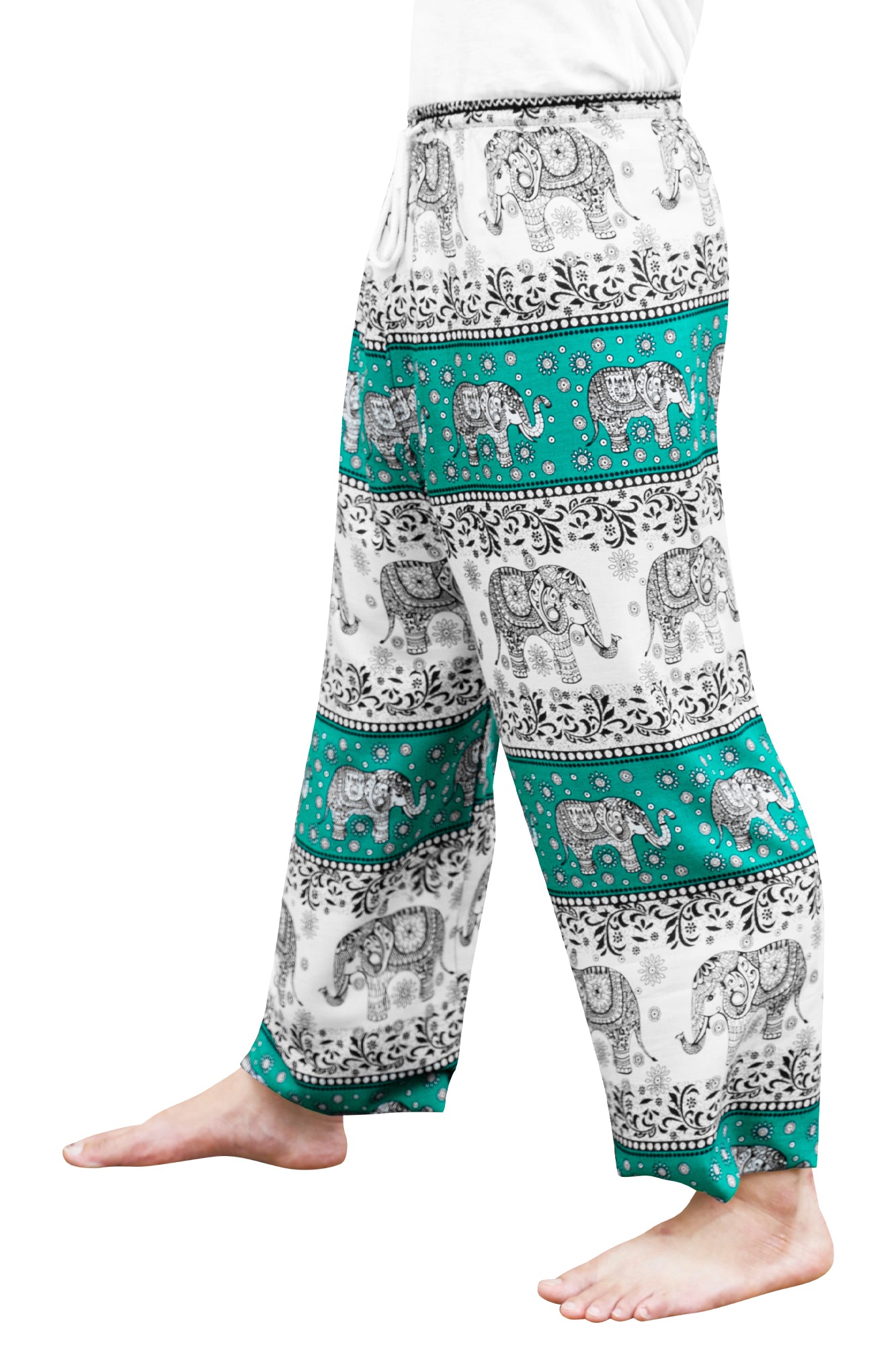 Floral Elephant Pants in Green