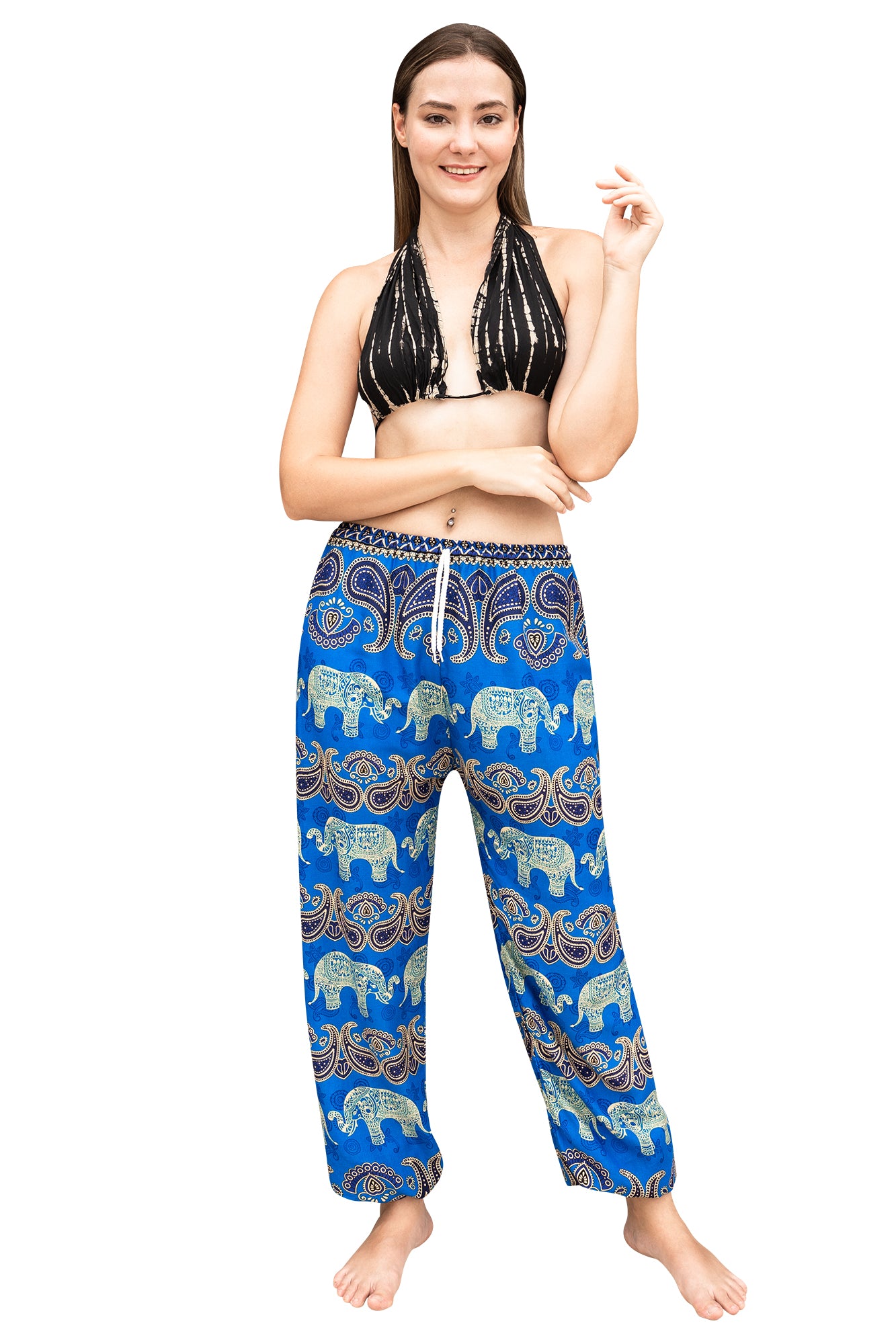 Paisley Elephant Pants in Blue
