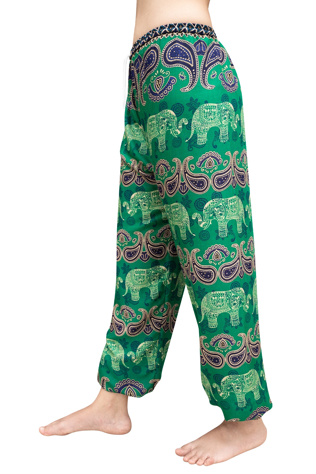 Paisley Elephant Pants in Green