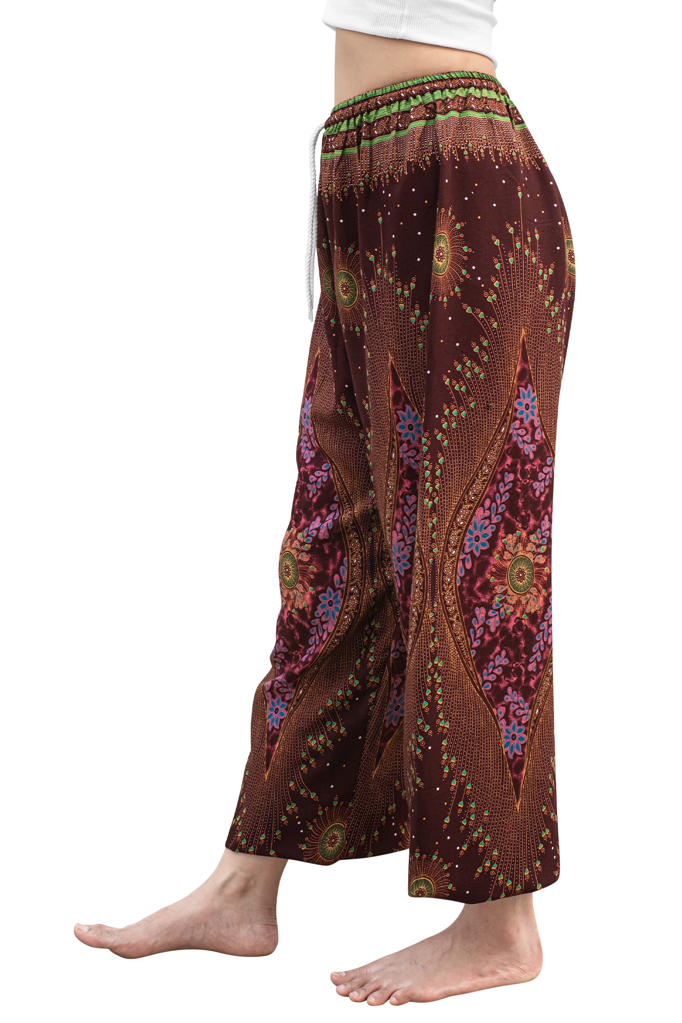 Majestic Peacock Pants in Burgundy