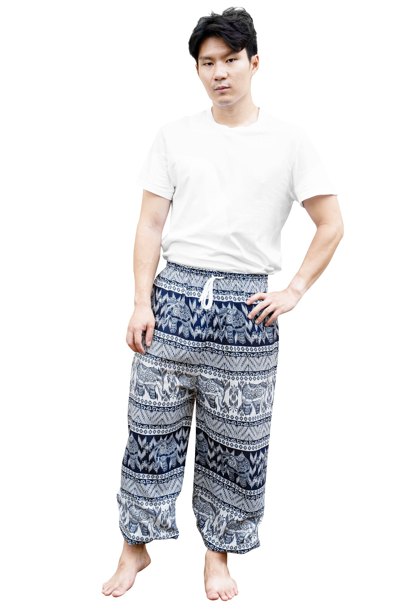 Tribal Elephant Pants in Blue