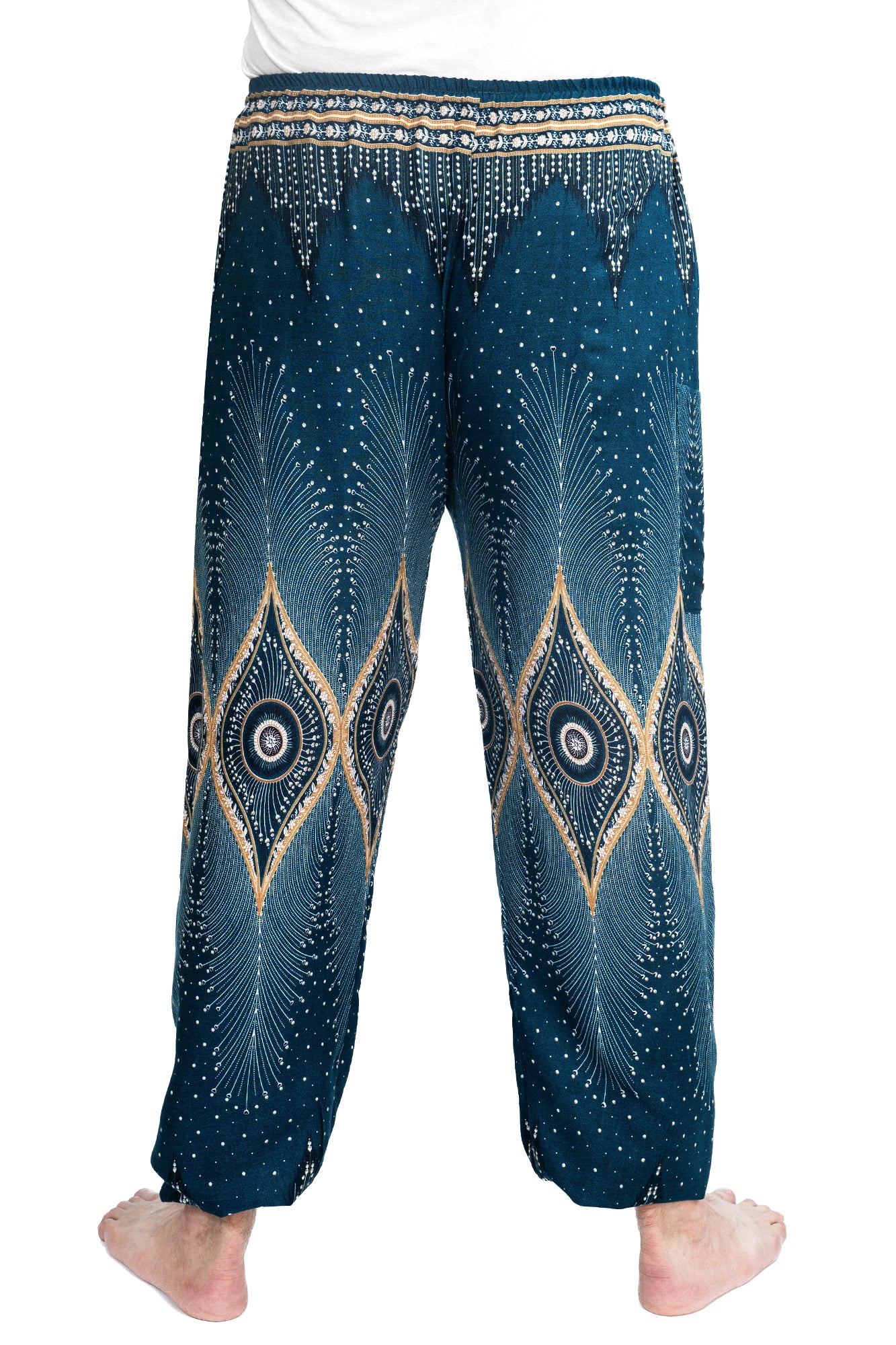 Diamond Peacock Pants in Teal