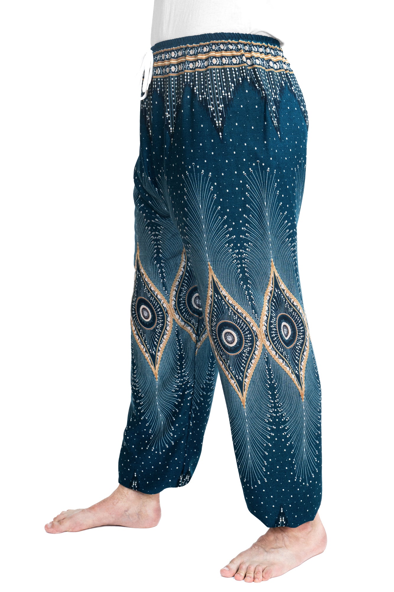 Diamond Peacock Pants in Teal