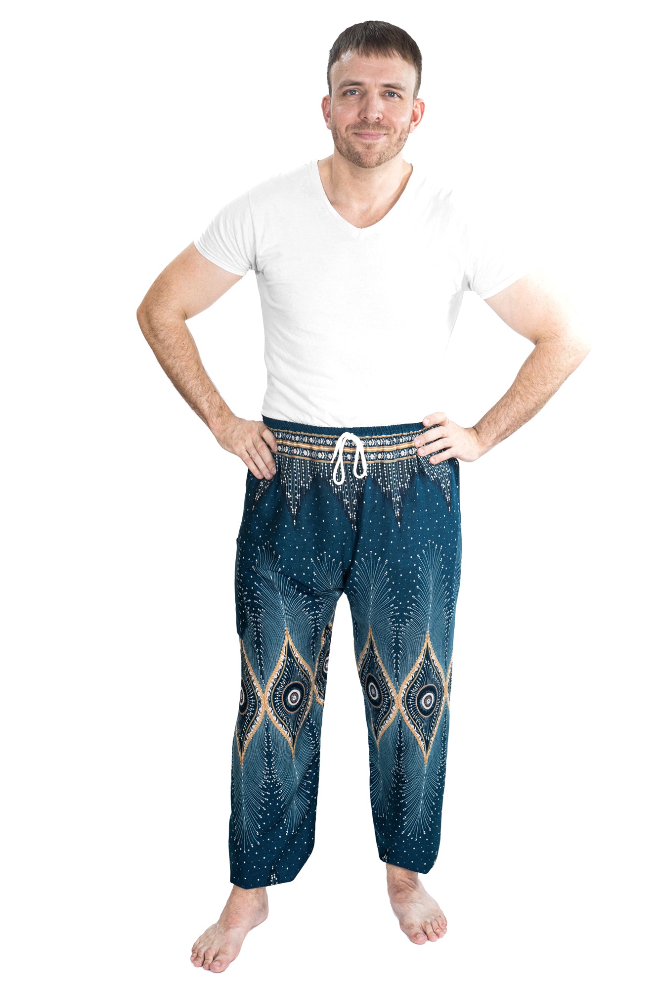 Diamond Peacock Pants in Teal