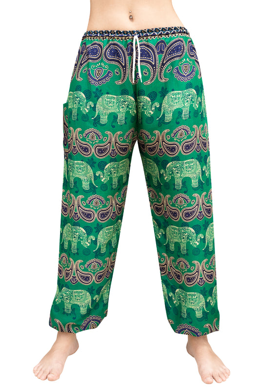 Paisley Elephant Pants in Green