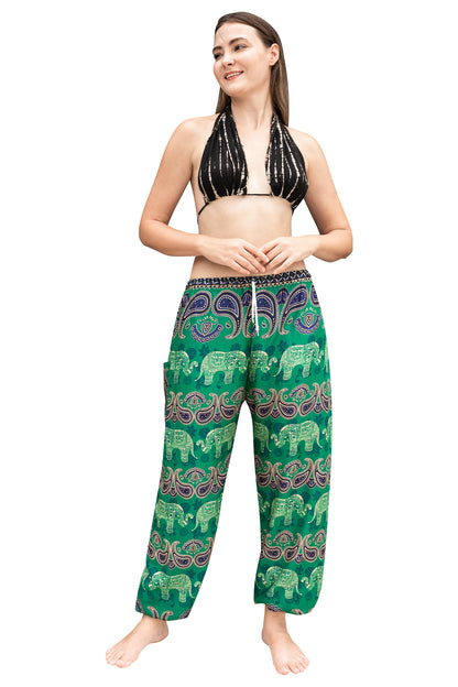 Paisley Elephant Pants in Green