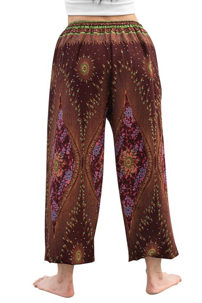 Majestic Peacock Pants in Burgundy