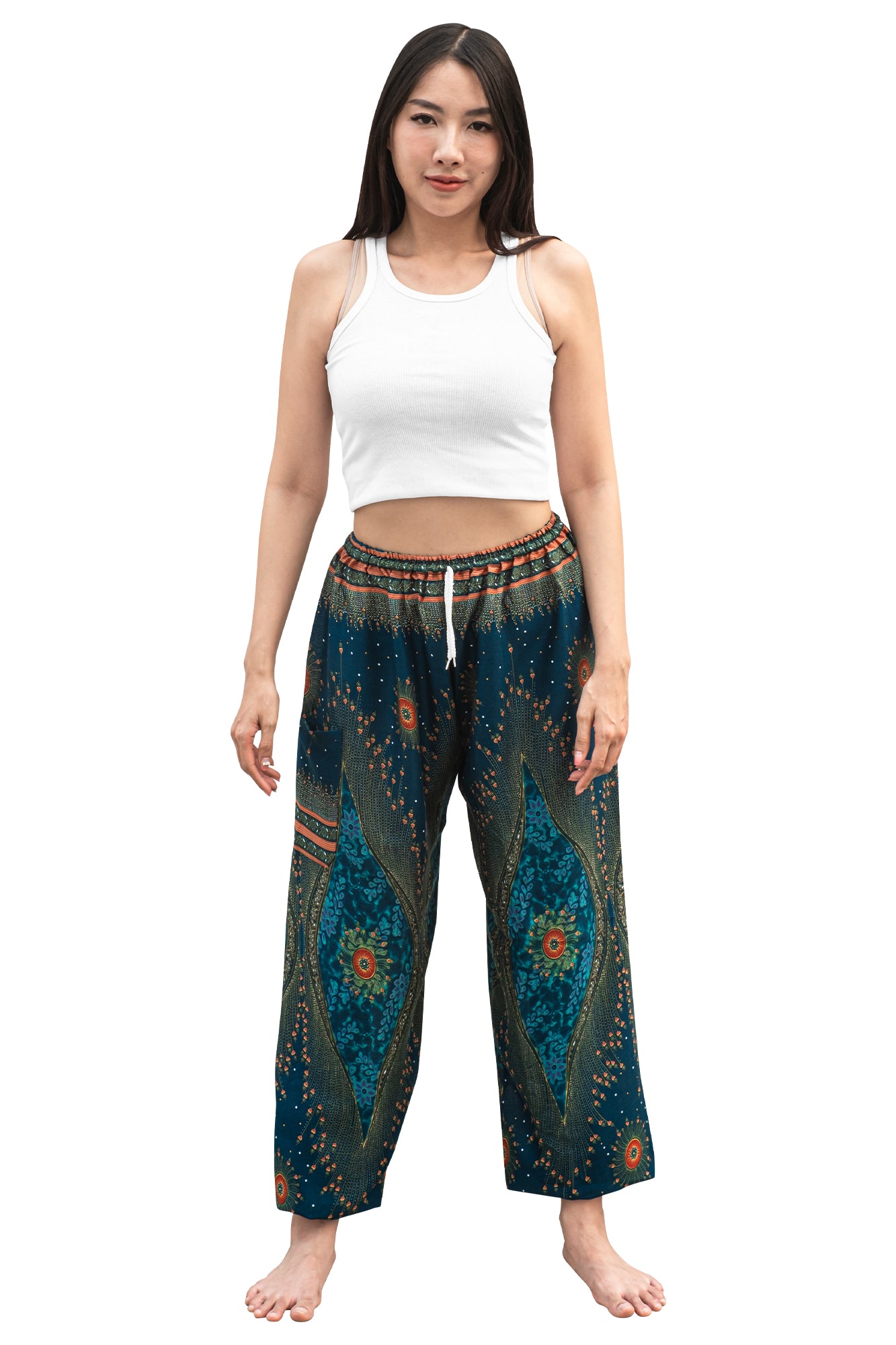 Majestic Peacock Pants in Green