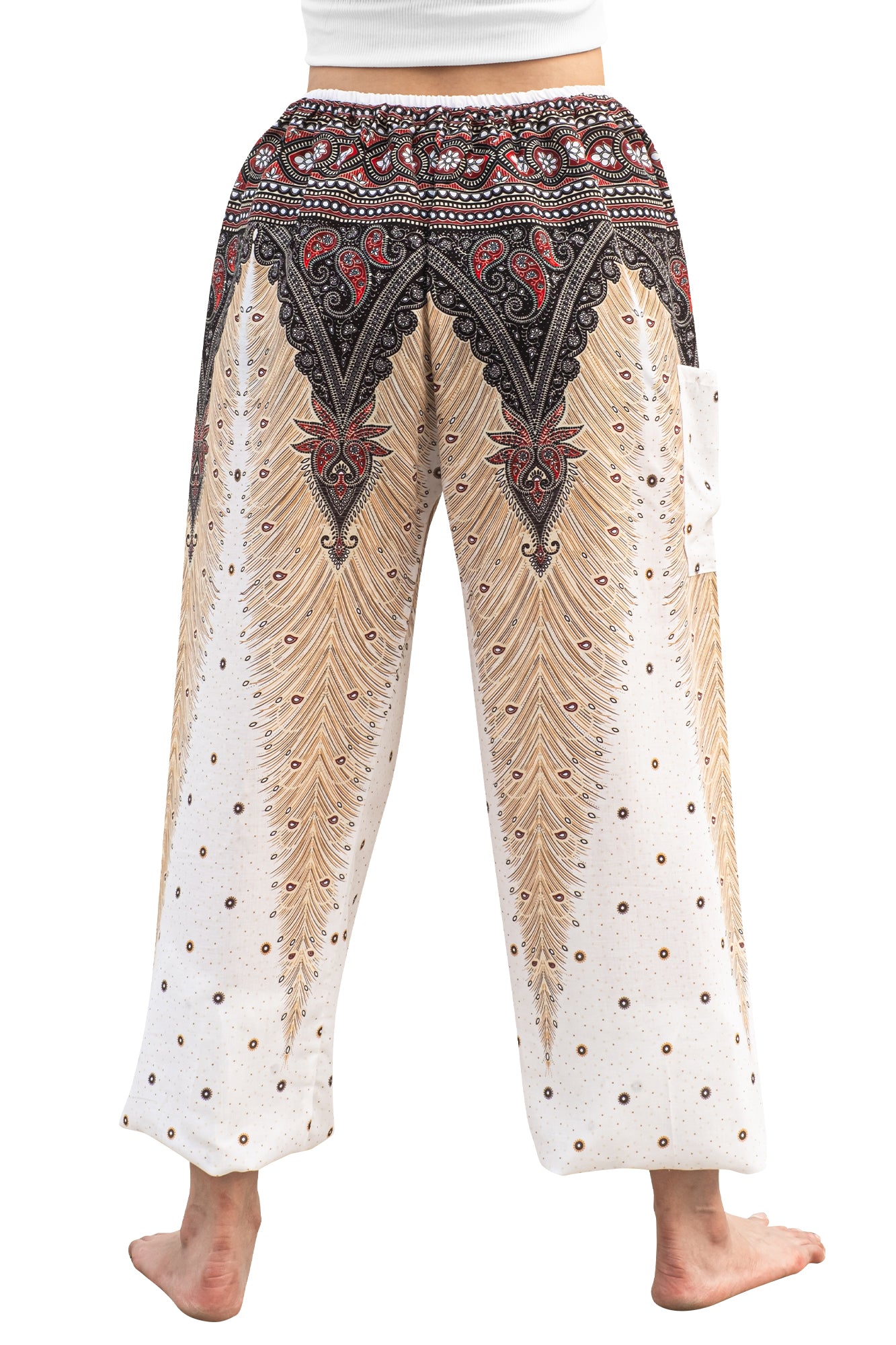 Ivory Peacock Pants in White