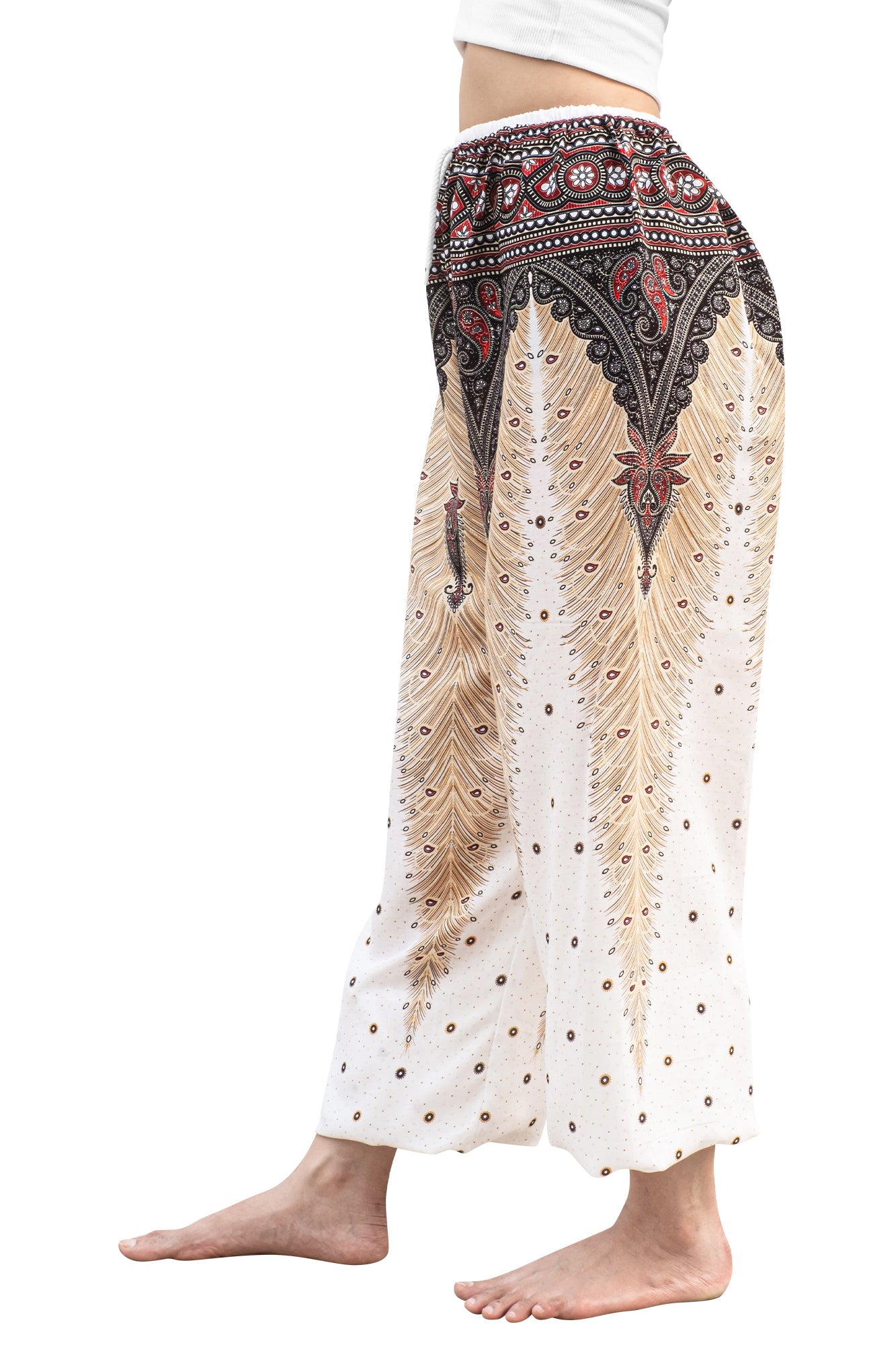 Ivory Peacock Pants in White